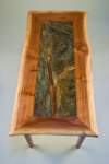 1A - Black Walnut Coffee Table with Rainforest marble