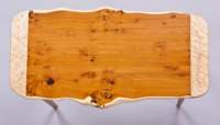 6A - Yew wood with Birds eye Maple bread board ends-end table